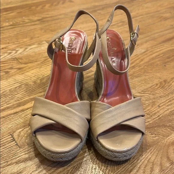 Cole Haan Tan Wedge Sandals - Picture 2 of 5